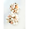 Earrings - Vintage Clip Ons. Coral/ White Colour. Chips in a Cluster ML1885