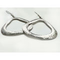 Earrings - Vintage Silver Tone Triangular Hoops. For Pierced Ears ML1893