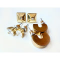 Earrings - For Pierced Ears. 3x small Assorted Gold Tone Pairs ML1935