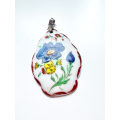 Pendant - Vintage Hand Painted Porcelain Pendant. From German Origin. Has Makers Mark ML1990