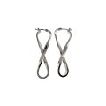 Earrings - Silver Tone Infinity Style Hoop Earrings - ML2104