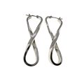 Earrings - Silver Tone Infinity Style Hoop Earrings - ML2104