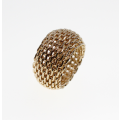Ring - Vintage Gold Tone Ring with Mesh Design - ML2304