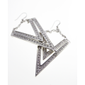 Earrings - Fashion Triangular Styled Earrings with Diamantes, Stamped Butler - ML2327