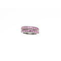 Rings - 2 x Fashion Stainless Steel Pink Diamante Stack Rings - ML2338