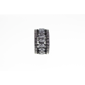 Ring - Fashion Dark Metal Tone Teardrop Diamante Ring, Outer Diamantes on Edges - ML2339