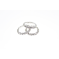 Rings - 3 x Silver Tone Stretch Diamante Rings - ML2398