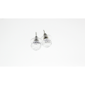 Earrings - Fashion Silver Tone Earrings with Crystal Type Ball - ML2402