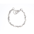 Bracelet - Silver Tone Noughts and Crosses Bracelet with Diamantes - ML2407