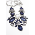 Necklace - Vintage Silver Tone Butterfly Style with Blue and Clear Stones - ML2456
