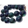 Necklace - Vintage Azurite and Malachie Necklace with Gold Tone Clasp - ML2494