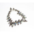 Bracelet - Fashion Silver Tone Stretch Bracelet with Rhinestones, Small Diamantes & Beads - ML2518