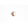Ring - Fashion Silver Tone with large Oval Salmon Colour Bead - ML2569