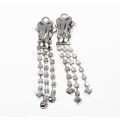 Earrings - A bit of Bling. Vintage Diamante Flower with 3 Strands Diamante Dangly Clip on Earring...