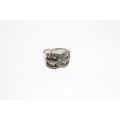 Ring - Vintage 925 Silver with Diamantes and Oblong Clear stones - ML2598
