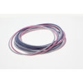 Bracelet - 18 x Stylish Fashion Silver Tone Purple, Pink and White Guitar Spring Bracelets - ML2614