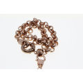 Necklace - Vintage Rose Gold Tone Chain Link Style with Tassel and Spring Ring Clasp - ML2632