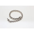 Bracelet - Fashion 925 Silver Bracelet with Arranged Sparkling Clear Stones - ML2636