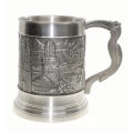 Tankard - Malaysian Pewter Tankard with Hornbill Handle, Stamped Royal Seeangor Pewter - ML2657