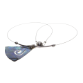 Necklace - Silver Tone Paua Triangular Shape Shell on floating Necklace. Magnetic Clasp - ML2686
