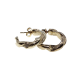 Earrings- Gold Tone Huggy Earrings. Twisted Design - ML2691