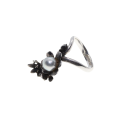 Ring - Trollbeads 925 Silver Ring Hawthorn Cultured Pearl. Wishbone Shape Band - ML2721
