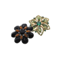 Brooches-Silver Tone x 2 Sparkly Fashion Brooches Autumn Colour Beads - ML2725