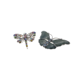 Brooches - Jade/Turquoise Butterfly. Coloured Rhinestone Dragonfly - ML2731