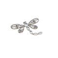 Brooch - Silver Tone Vintage Monet Crystal Rhinstone Dragonfly - ML2736