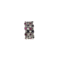 Ring - Silver Tone with Pink and Purple Rhinestones - ML2745