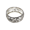 Bracelet - Silver Tone Floral Design Stretch Bracelet. Diamante Centre - ML2756