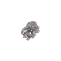 Brooch - Silver Tone Flower/Leaf Design. Diamantes /Marcasite - ML2777