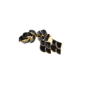 Earrings - Gold Tone and Black Vintage Enamel Clip on Earrings / Pierced Ears - ML2781
