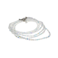 Necklace - Silver Tone with Crystal Beads. 6 Strands - ML2782
