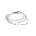 Necklace - Silver Tone with Crystal Beads. 6 Strands - ML2782