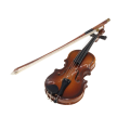 Antique Collectible - Authentic Miniature Violin and Bow. Black Case - ML2794