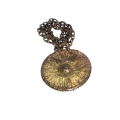 Necklace - Metal Medallion and Chain. Large see through Stone with small Stones - ML2796