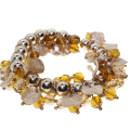 Bracelet - Gold Tone Autumn themed, Mulit-Colour Gold Beads - ML2808