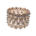 Bracelet - Rose Gold Tone Stretch Bridal Design with Diamantes - ML2814