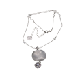 Necklace - Stamped 925 Silver Angel. Chain Diamantes. Disc/ Hanging Charm Diamante in centre - ML...
