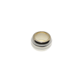 Ring - Silver Tone Chunky Design. Silver Tone & White Enamel Stripes - ML2887