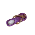 Brooch - Gold Tone Vintage Purple Flip Flop Brooch. Small Purple Diamantes - ML2888