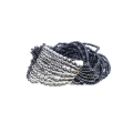 Bracelet - Silver Tone and Blue Coloured Beads. Stretchy Blue Strands & Silver bead strands - ML2896