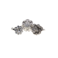 Ring - Silver Tone 3 x floral Design Rings With Silver and Diamantes - ML2912