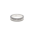 Ring - Silver Tone 3 Colume Ring. Outer Columes Parve Inner Colume Plain Silver - ML2930