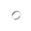 Ring - Silver Tone 3 Colume Ring. Outer Columes Parve Inner Colume Plain Silver - ML2930
