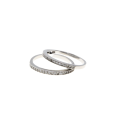 Ring - 2 x 925 Silver Thin Bands with Parve on top of rings (set) - ML2932