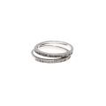 Ring - 2 x 925 Silver Thin Bands with Parve on top of rings (set) - ML2932