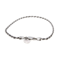 Bracelet - 925 Silver Rope Chain Stamped Italy. Small Disc.- ML2933