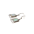 Earrings - 925 Silver Geometric Style Drop Earrings inlay with Opal - ML2943